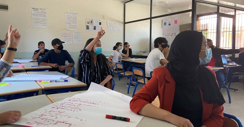 Students in a classroom in Morocco