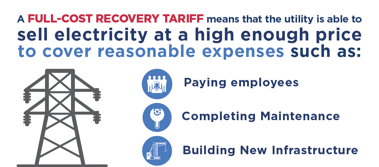 Full-cost recovery tariffs cover reasonable expenses