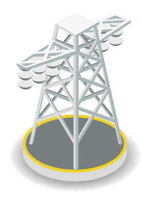 Illustration of an electricity transmission tower