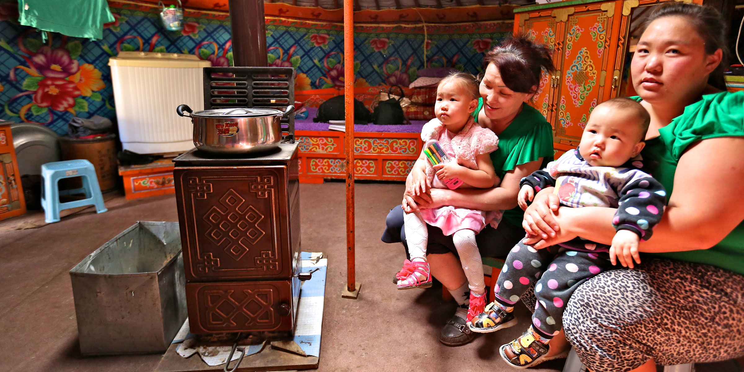 A household with an energy efficient stove purchased through the subsidy program.