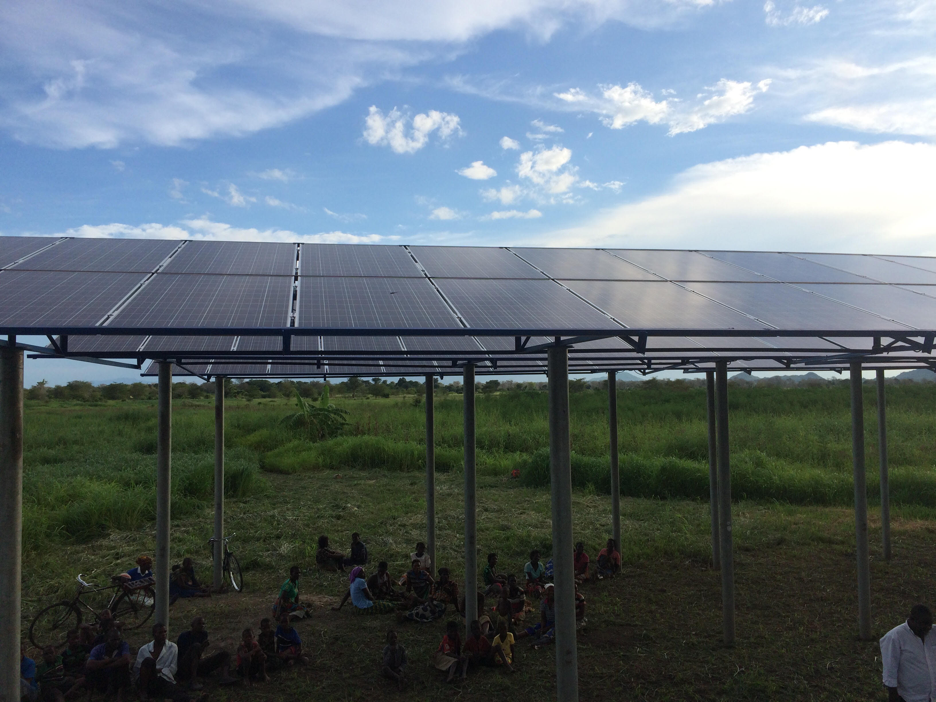 Solar panels providing energy to the FISD irrigation scheme.