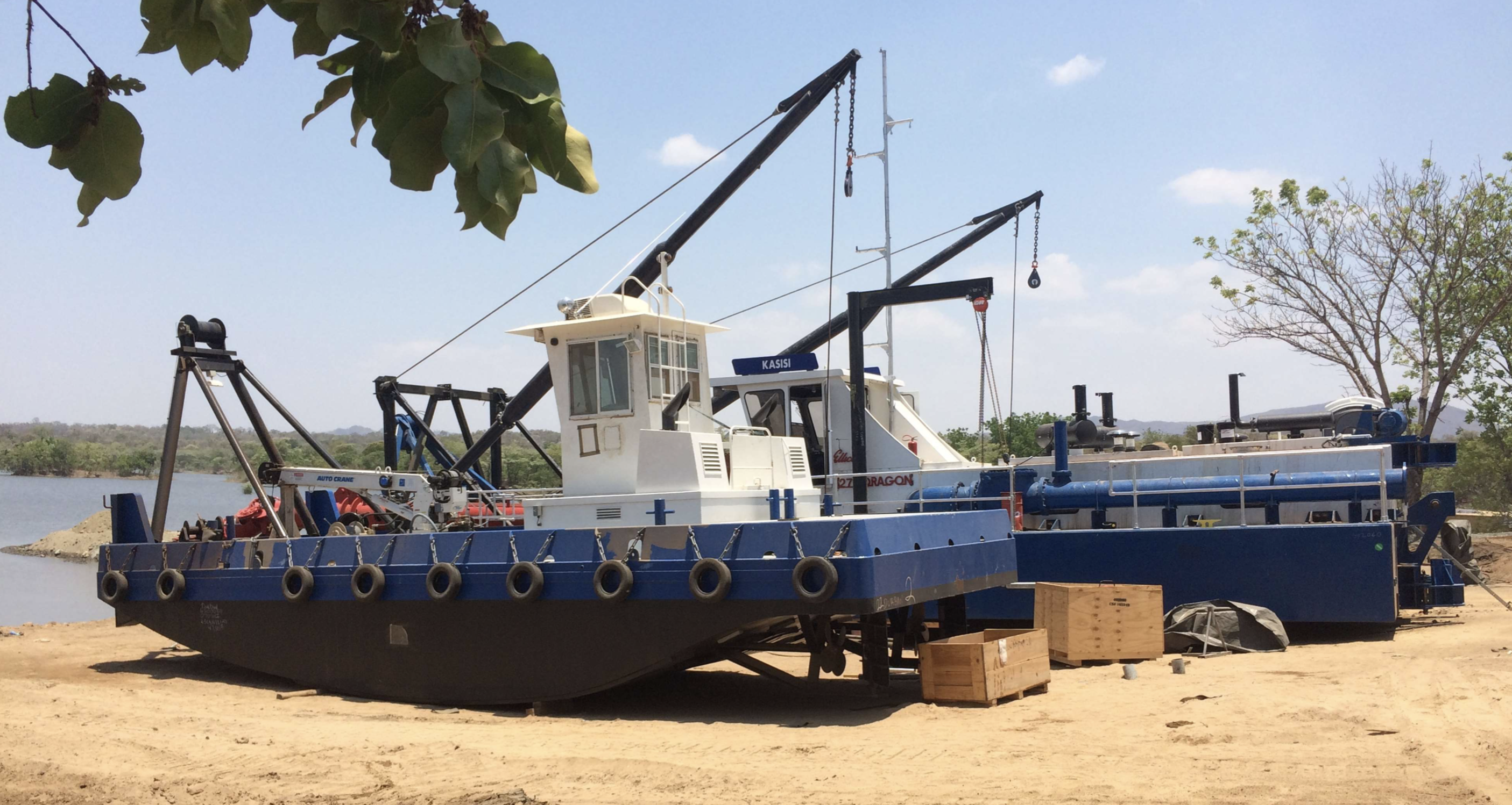 Newly procured dredging equipment (Kapichira power station).