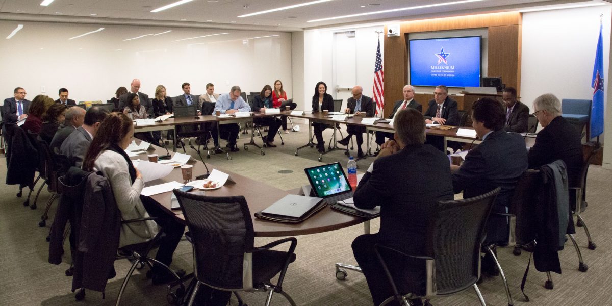 Members of MCC's Advisory Council meet in Washington, DC on April 17, 2018.