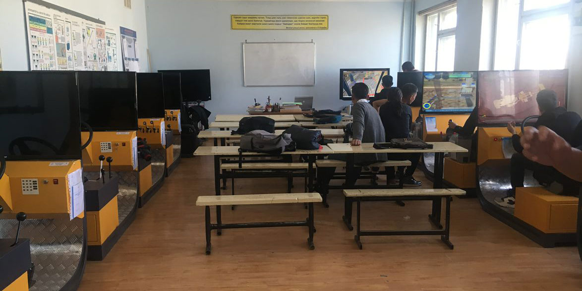 training classroom with equipment simulators in Mongolia.