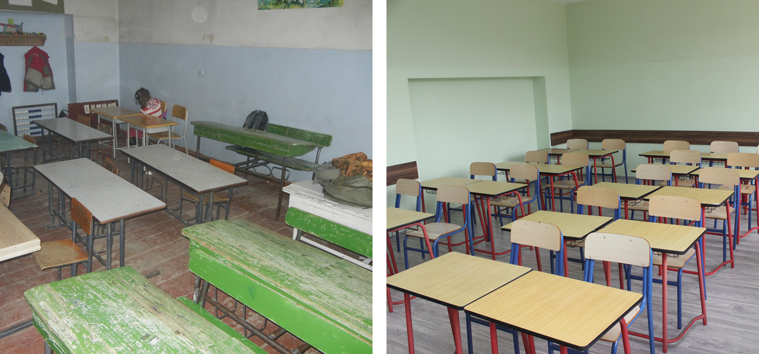 classroom images before and after rehabilitation