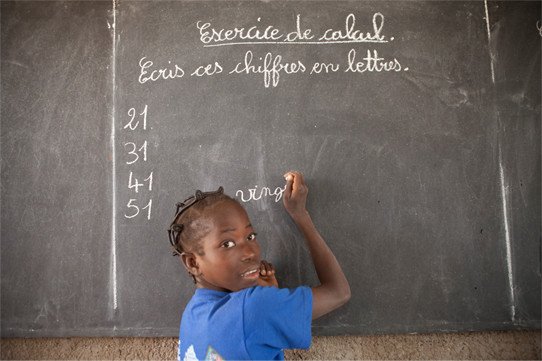 Photo: A girl in school in Burkina Faso